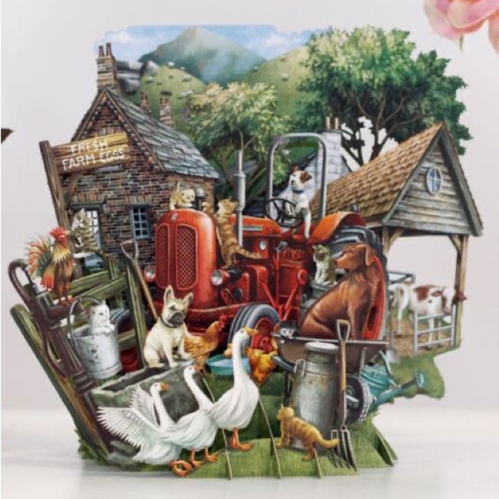 3D Farmyard Pop-Up Greeting Card